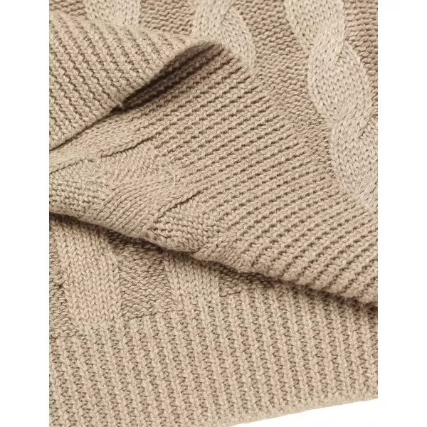 COOFANDY Men's Shawl Collar Pullover Sweater Slim Fit Casual Button Cable Knit Sweaters