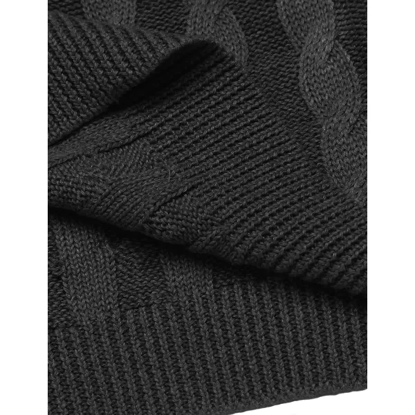 COOFANDY Men's Shawl Collar Pullover Sweater Slim Fit Casual Button Cable Knit Sweaters