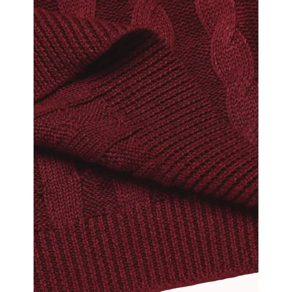 COOFANDY Men's Shawl Collar Pullover Sweater Slim Fit Casual Button Cable Knit Sweaters