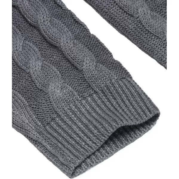 COOFANDY Men's Shawl Collar Pullover Sweater Slim Fit Casual Button Cable Knit Sweaters