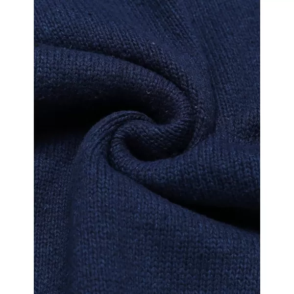 COOFANDY Men's Shawl Collar Sweaters V-Neck Relaxed Fit Cable Pullovers