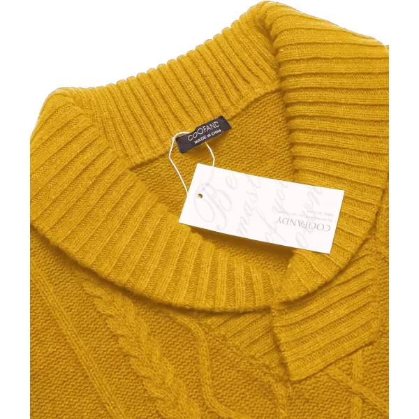 COOFANDY Men's Shawl Collar Sweaters V-Neck Relaxed Fit Cable Pullovers