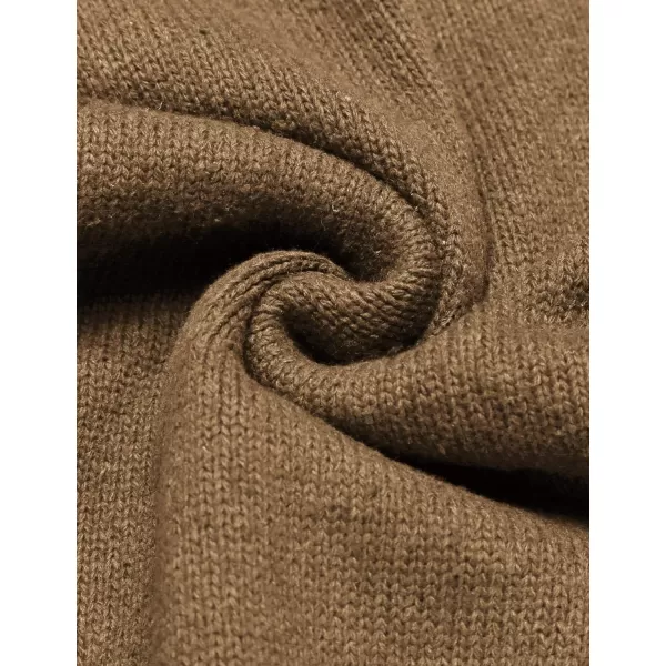 COOFANDY Men's Shawl Collar Sweaters V-Neck Relaxed Fit Cable Pullovers