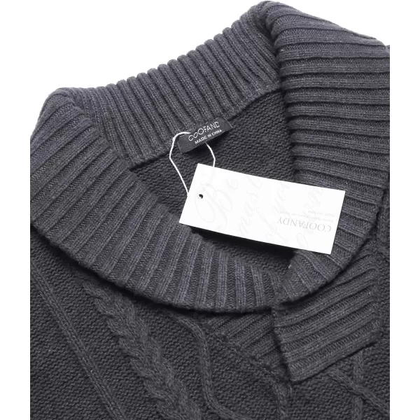 COOFANDY Men's Shawl Collar Sweaters V-Neck Relaxed Fit Cable Pullovers