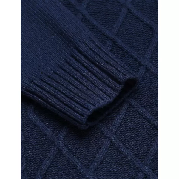 COOFANDY Men's Shawl Collar Sweaters V-Neck Relaxed Fit Cable Pullovers