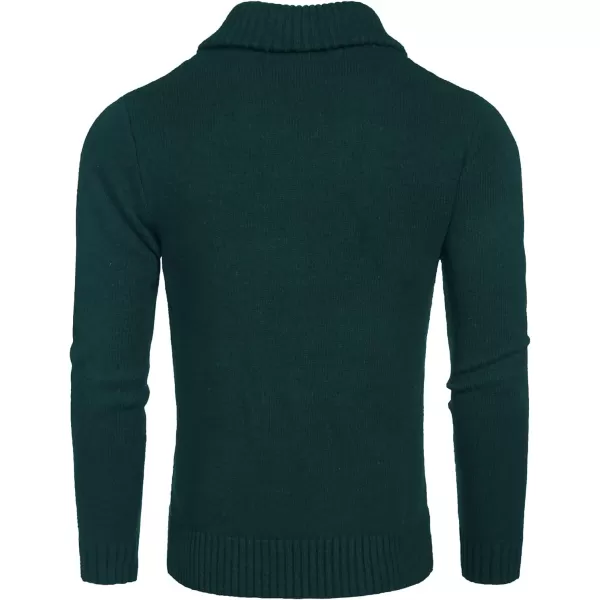 COOFANDY Men's Shawl Collar Sweaters V-Neck Relaxed Fit Cable Pullovers