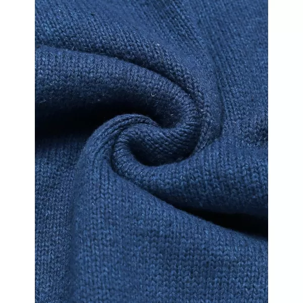 COOFANDY Men's Shawl Collar Sweaters V-Neck Relaxed Fit Cable Pullovers