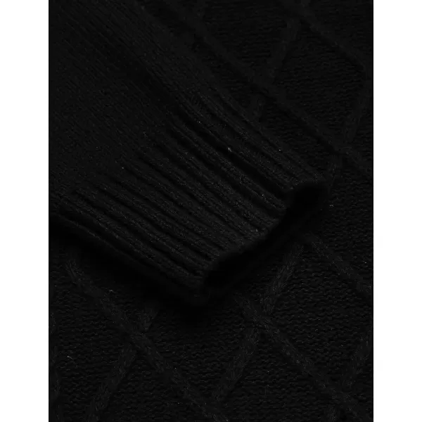 COOFANDY Men's Shawl Collar Sweaters V-Neck Relaxed Fit Cable Pullovers