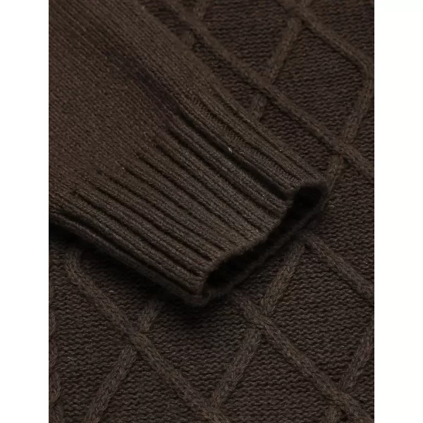 COOFANDY Men's Shawl Collar Sweaters V-Neck Relaxed Fit Cable Pullovers