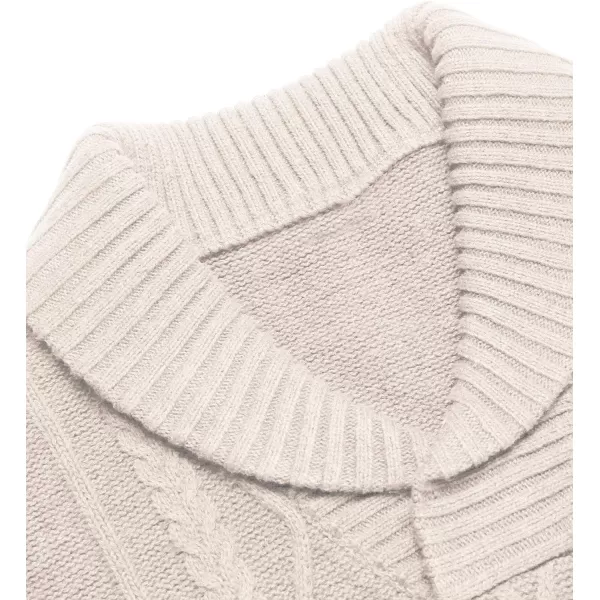 COOFANDY Men's Shawl Collar Sweaters V-Neck Relaxed Fit Cable Pullovers