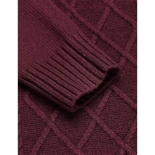 COOFANDY Men's Shawl Collar Sweaters V-Neck Relaxed Fit Cable Pullovers