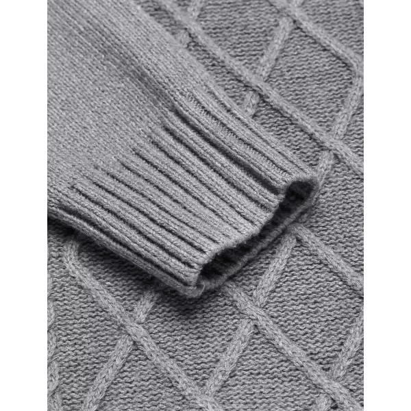 COOFANDY Men's Shawl Collar Sweaters V-Neck Relaxed Fit Cable Pullovers