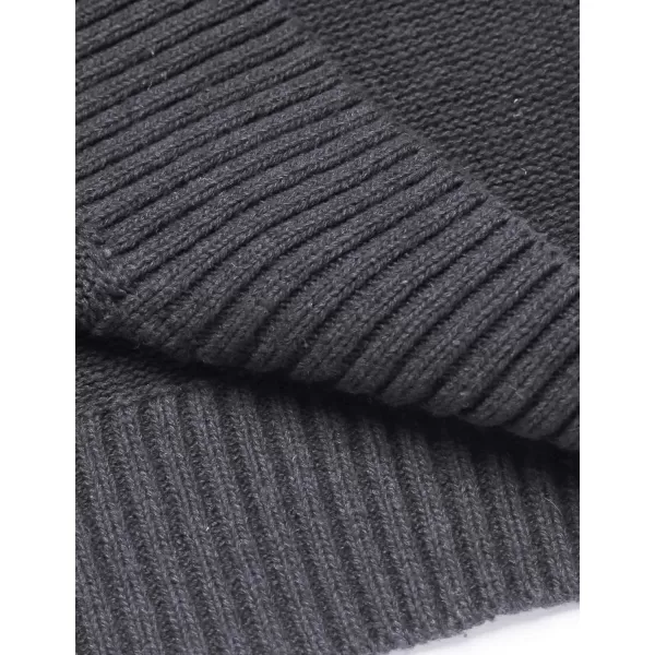 COOFANDY Men's Shawl Collar Sweaters V-Neck Relaxed Fit Cable Pullovers