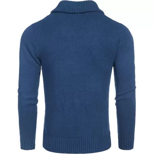COOFANDY Men's Shawl Collar Sweaters V-Neck Relaxed Fit Cable Pullovers