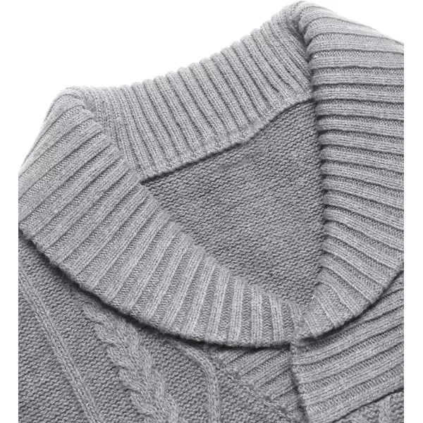 COOFANDY Men's Shawl Collar Sweaters V-Neck Relaxed Fit Cable Pullovers