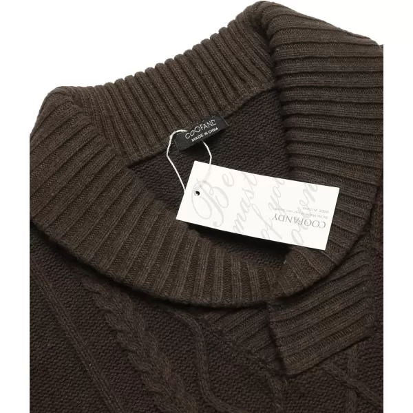 COOFANDY Men's Shawl Collar Sweaters V-Neck Relaxed Fit Cable Pullovers