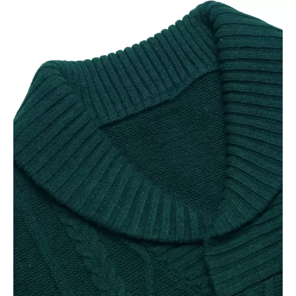 COOFANDY Men's Shawl Collar Sweaters V-Neck Relaxed Fit Cable Pullovers