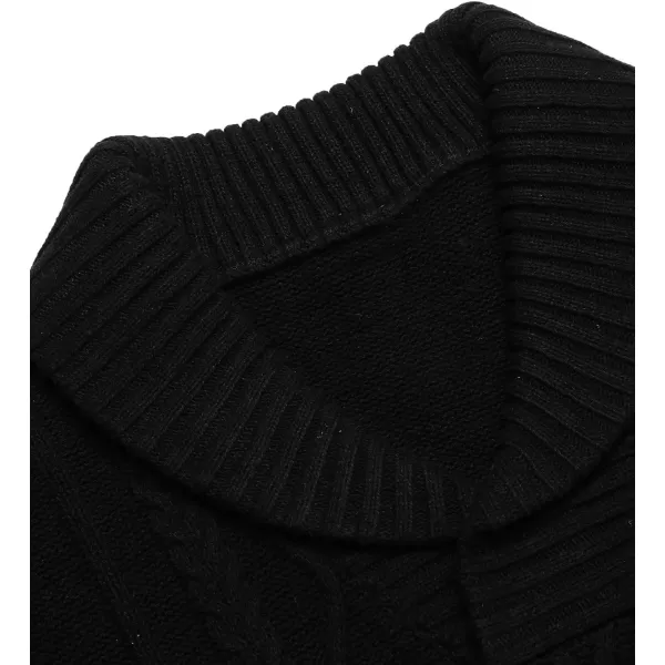 COOFANDY Men's Shawl Collar Sweaters V-Neck Relaxed Fit Cable Pullovers