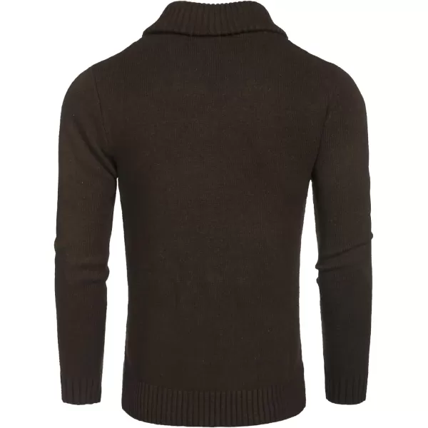 COOFANDY Men's Shawl Collar Sweaters V-Neck Relaxed Fit Cable Pullovers