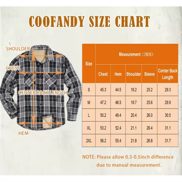 COOFANDY Men's Sherpa Lined Flannel Shirt Jacket Long Sleeve Button Up Fleece Plaid Shirts