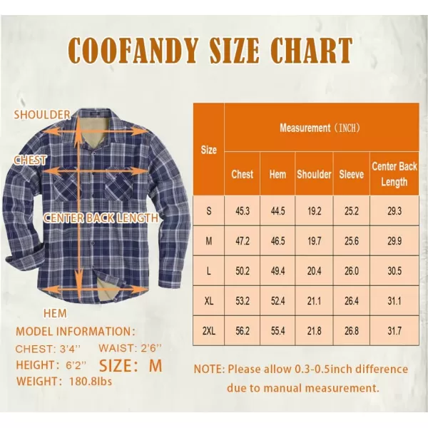 COOFANDY Men's Sherpa Lined Flannel Shirt Jacket Long Sleeve Button Up Fleece Plaid Shirts