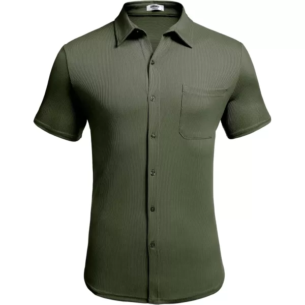 COOFANDY Men's Short Sleeve Wrinkle Free Knit Polo Shirt Causal Button Down Summer Camp Beach Shirts