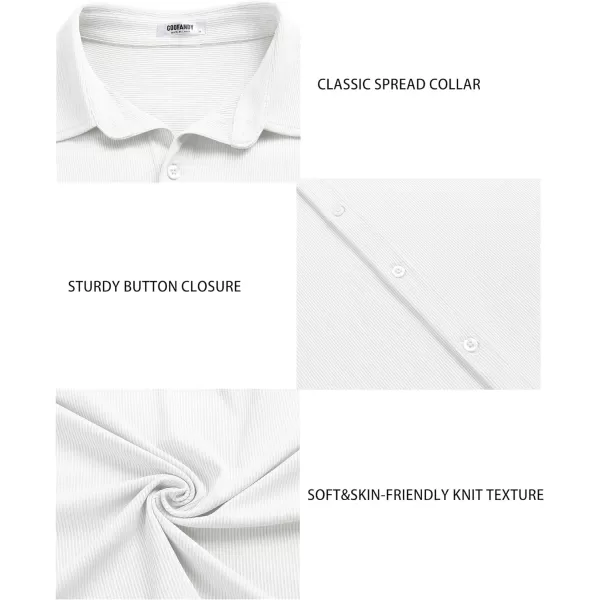 COOFANDY Men's Short Sleeve Wrinkle Free Knit Polo Shirt Causal Button Down Summer Camp Beach Shirts