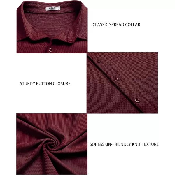 COOFANDY Men's Short Sleeve Wrinkle Free Knit Polo Shirt Causal Button Down Summer Camp Beach Shirts