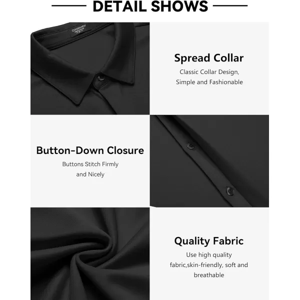 COOFANDY Mens Short Sleeve Wrinkle Free Shirt Casual Button Down Shirt Summer Dress Shirt