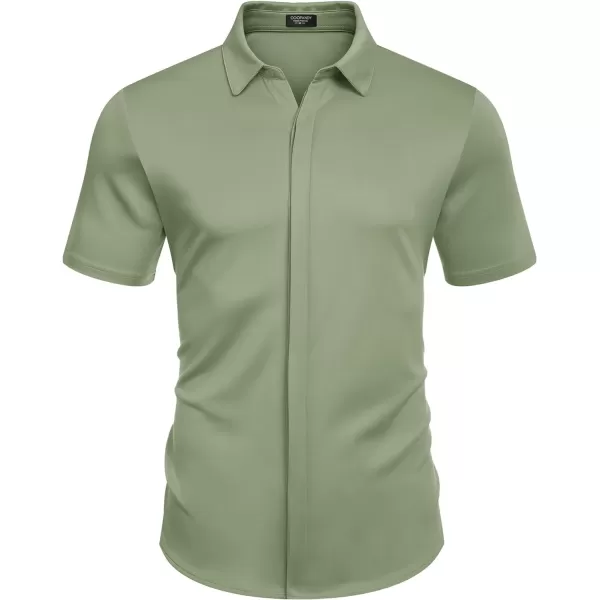 COOFANDY Mens Short Sleeve Wrinkle Free Shirt Casual Button Down Shirt Summer Dress Shirt