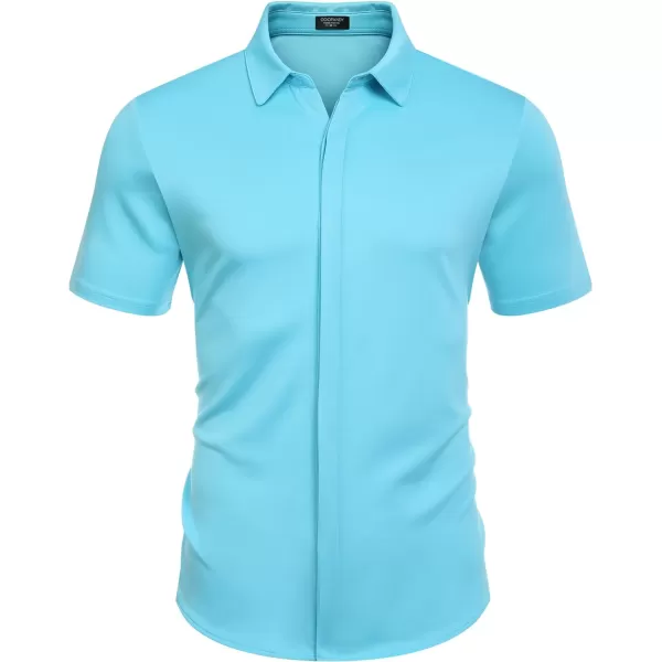 COOFANDY Mens Short Sleeve Wrinkle Free Shirt Casual Button Down Shirt Summer Dress Shirt