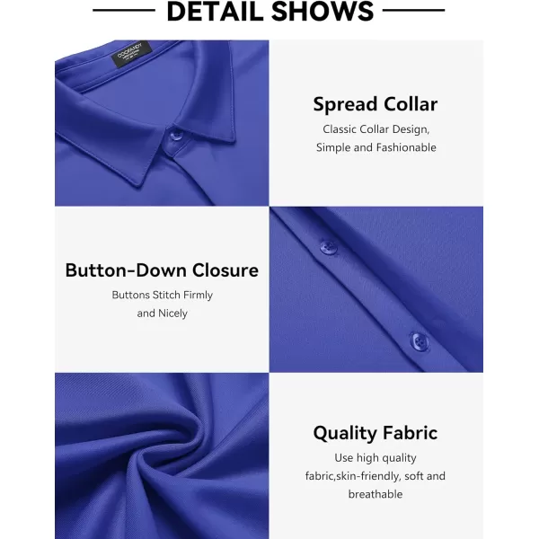 COOFANDY Mens Short Sleeve Wrinkle Free Shirt Casual Button Down Shirt Summer Dress Shirt