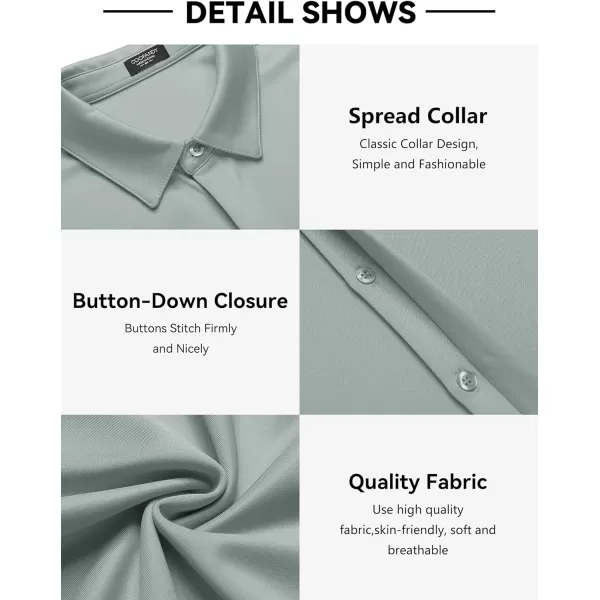 COOFANDY Mens Short Sleeve Wrinkle Free Shirt Casual Button Down Shirt Summer Dress Shirt