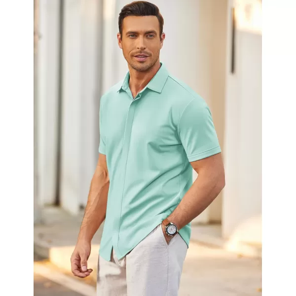 COOFANDY Mens Short Sleeve Wrinkle Free Shirt Casual Button Down Shirt Summer Dress Shirt