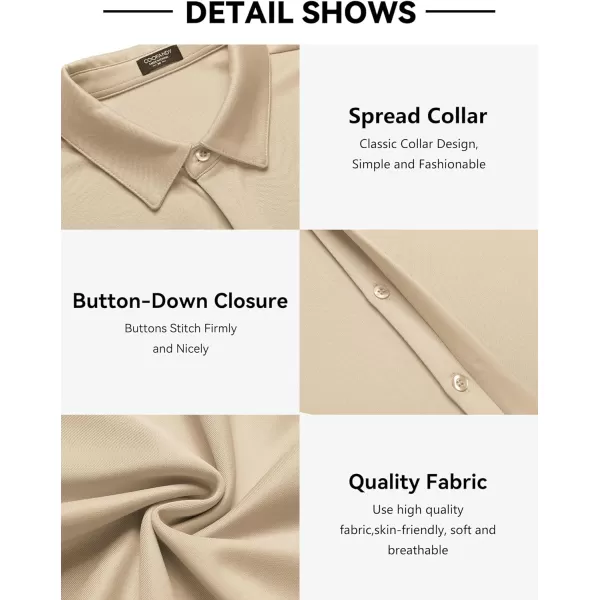 COOFANDY Mens Short Sleeve Wrinkle Free Shirt Casual Button Down Shirt Summer Dress Shirt