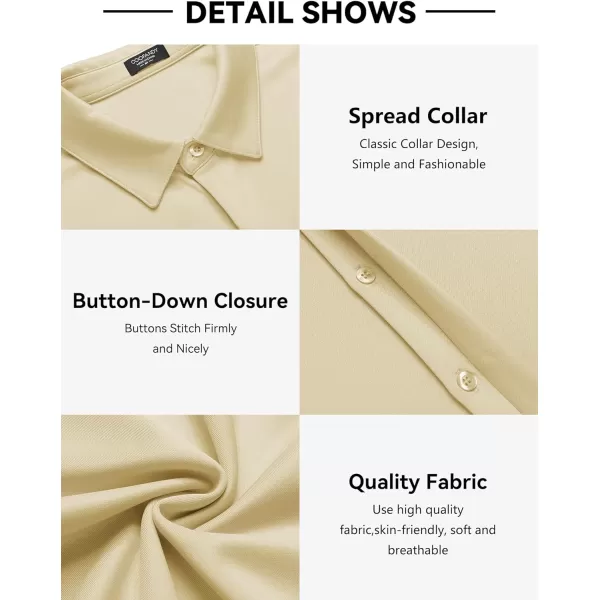 COOFANDY Mens Short Sleeve Wrinkle Free Shirt Casual Button Down Shirt Summer Dress Shirt