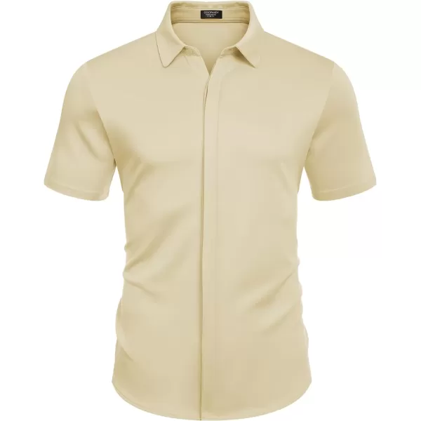 COOFANDY Mens Short Sleeve Wrinkle Free Shirt Casual Button Down Shirt Summer Dress Shirt