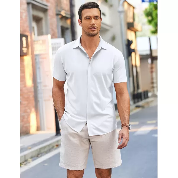 COOFANDY Mens Short Sleeve Wrinkle Free Shirt Casual Button Down Shirt Summer Dress Shirt