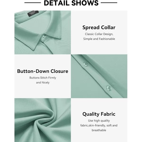 COOFANDY Mens Short Sleeve Wrinkle Free Shirt Casual Button Down Shirt Summer Dress Shirt