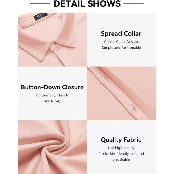 COOFANDY Mens Short Sleeve Wrinkle Free Shirt Casual Button Down Shirt Summer Dress Shirt