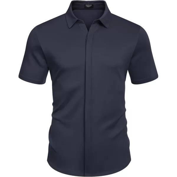 COOFANDY Mens Short Sleeve Wrinkle Free Shirt Casual Button Down Shirt Summer Dress Shirt