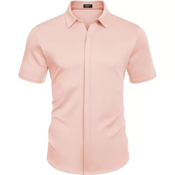 COOFANDY Mens Short Sleeve Wrinkle Free Shirt Casual Button Down Shirt Summer Dress Shirt