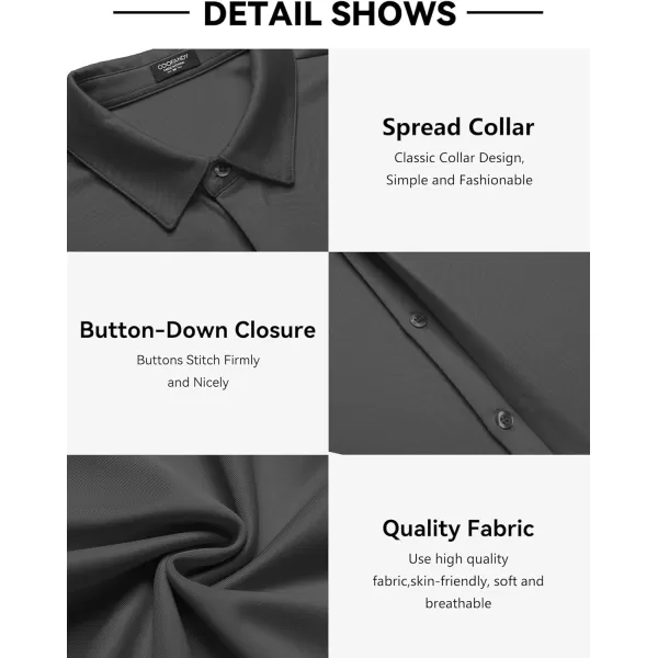 COOFANDY Mens Short Sleeve Wrinkle Free Shirt Casual Button Down Shirt Summer Dress Shirt