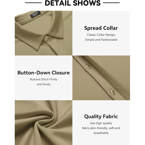 COOFANDY Mens Short Sleeve Wrinkle Free Shirt Casual Button Down Shirt Summer Dress Shirt