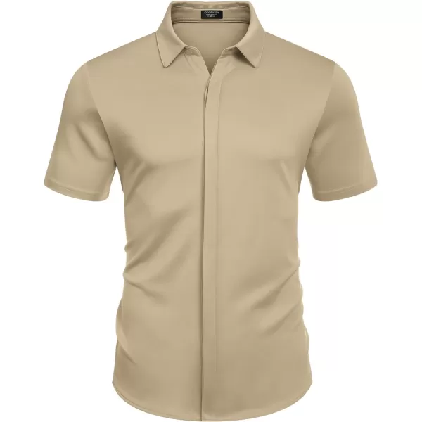 COOFANDY Mens Short Sleeve Wrinkle Free Shirt Casual Button Down Shirt Summer Dress Shirt