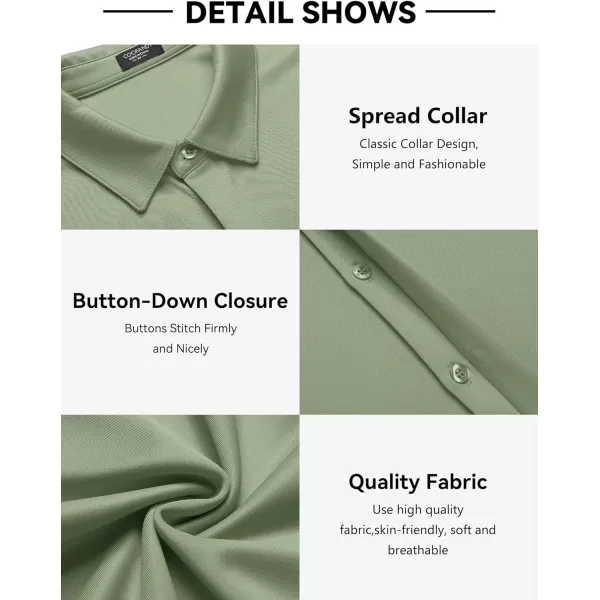 COOFANDY Mens Short Sleeve Wrinkle Free Shirt Casual Button Down Shirt Summer Dress Shirt