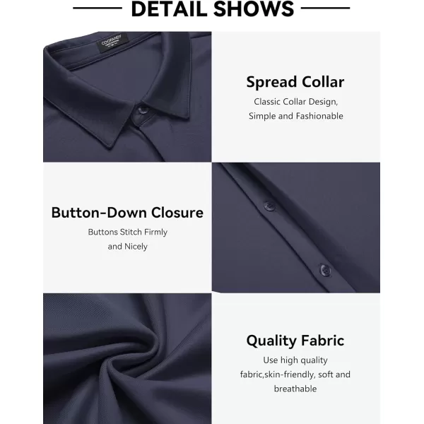 COOFANDY Mens Short Sleeve Wrinkle Free Shirt Casual Button Down Shirt Summer Dress Shirt