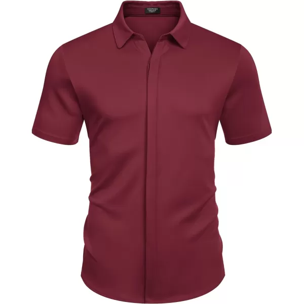 COOFANDY Mens Short Sleeve Wrinkle Free Shirt Casual Button Down Shirt Summer Dress Shirt