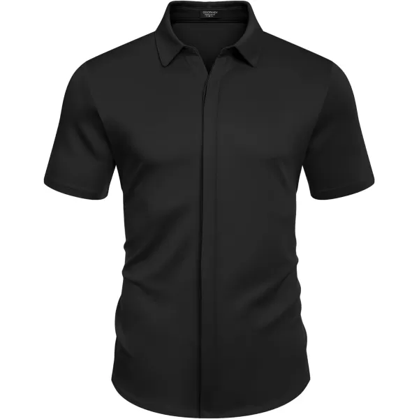 COOFANDY Mens Short Sleeve Wrinkle Free Shirt Casual Button Down Shirt Summer Dress Shirt