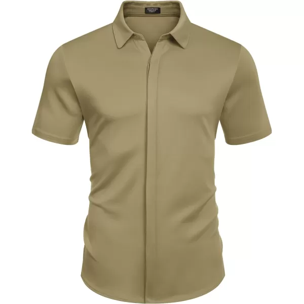 COOFANDY Mens Short Sleeve Wrinkle Free Shirt Casual Button Down Shirt Summer Dress Shirt